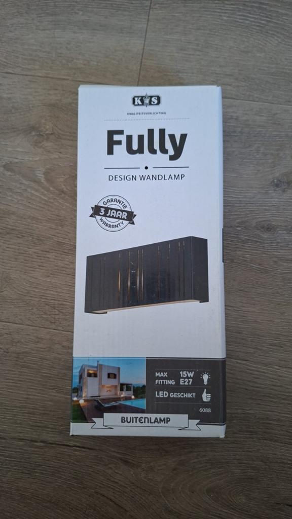 2 stuks - KWS Fully Design Wandlamp Buitenlamp Zwart E27 LED, Ophalen of Verzenden, Nieuw, Metaal, Modern design