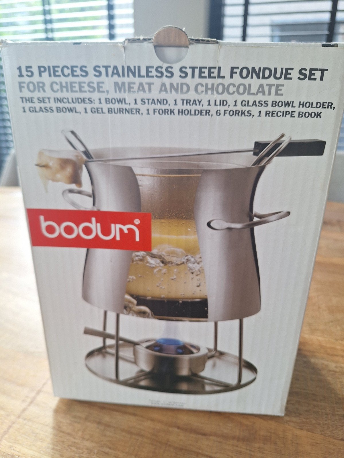 Bodum 15-delige RVS Fondue Set - Kaas, Vlees & Chocolade, Witgoed en Apparatuur, Ophalen of Verzenden, Nieuw, Brander, Fondueset