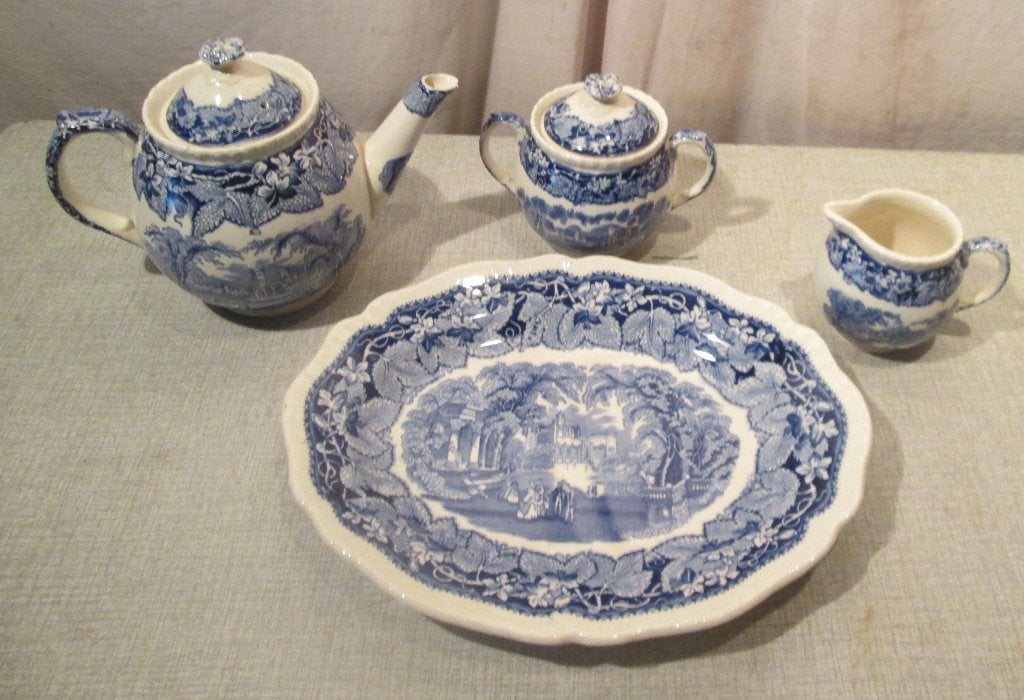 4 Vintage Mason’s Vista Ironstone serviesonderdelen, Antiek en Kunst, Ophalen of Verzenden