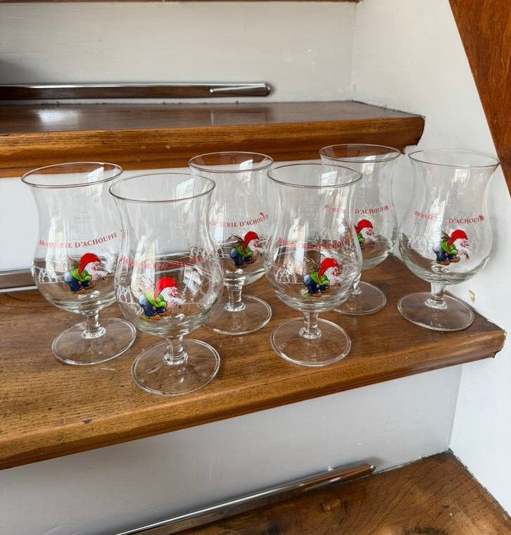 6x La chouffe bierglas 0,33L, Verzamelen, Ophalen of Verzenden, Zo goed als nieuw, Glas of Glazen, Overige merken