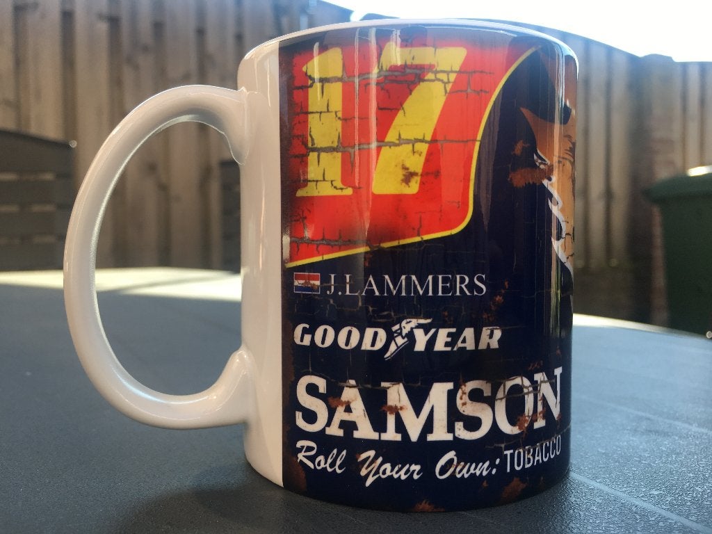 ✅ Jan Lammers Samson Shadow mok Vintage olie F1 Autosport, Ophalen of Verzenden, Nieuw, Formule 1