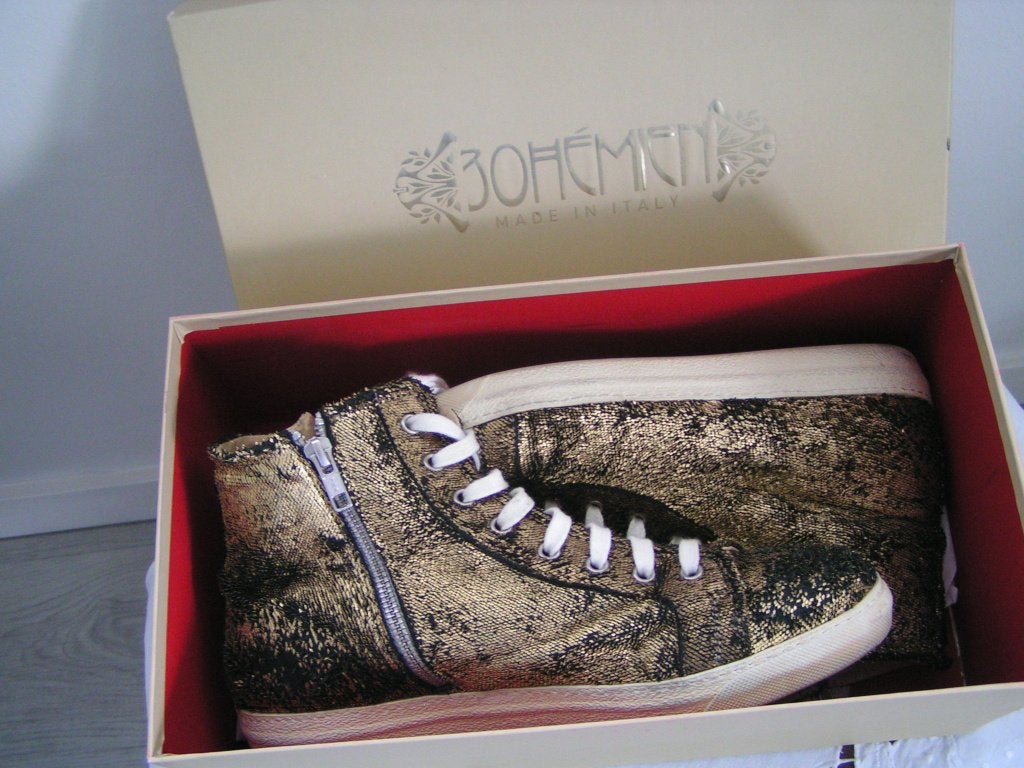 Prachtige Leren Gouden Schoenen van Bohemian maat 41, Ophalen of Verzenden, Nieuw, Overige kleuren, Sneakers of Gympen