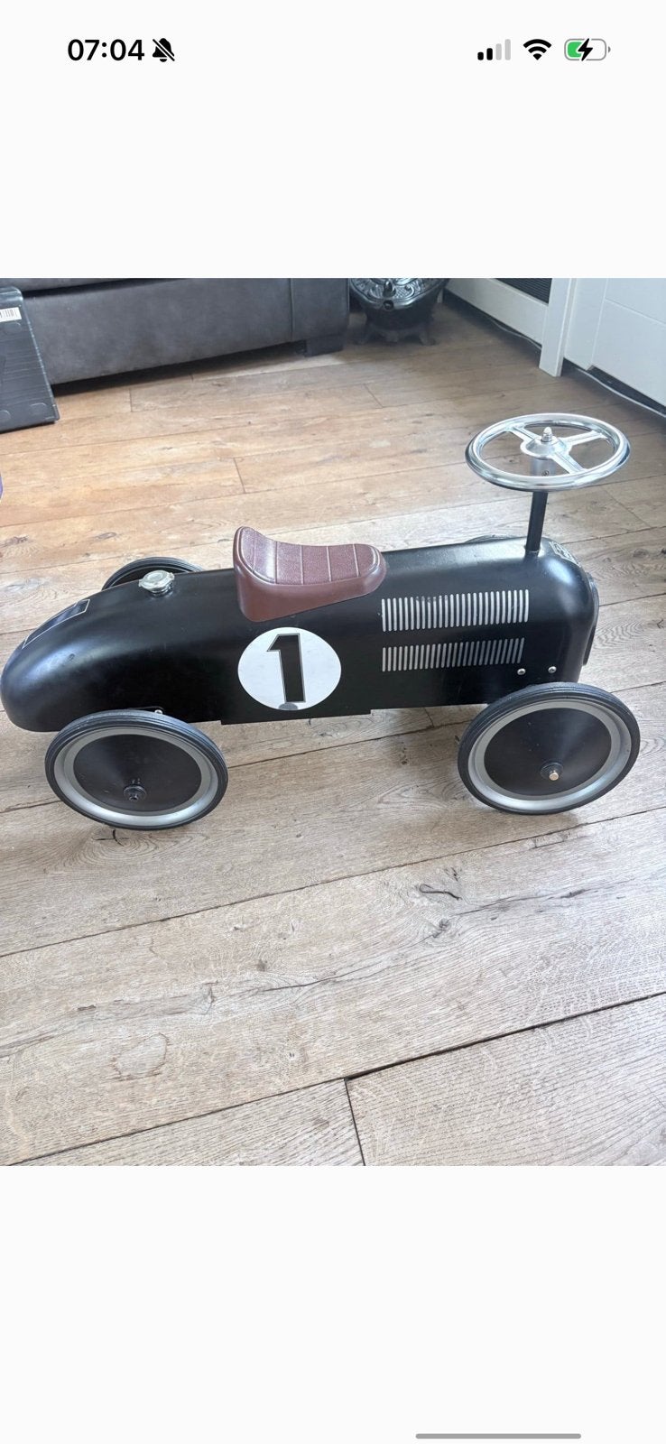 Loopauto Zwart retro roller, Ophalen of Verzenden