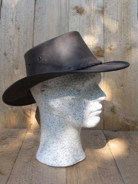 Leren Hoeden Squashy Bronco van Barmah Hats., 60 cm (XL, 7½ inch) of meer, Hoed, Haven 49 2871 CL, Nieuw