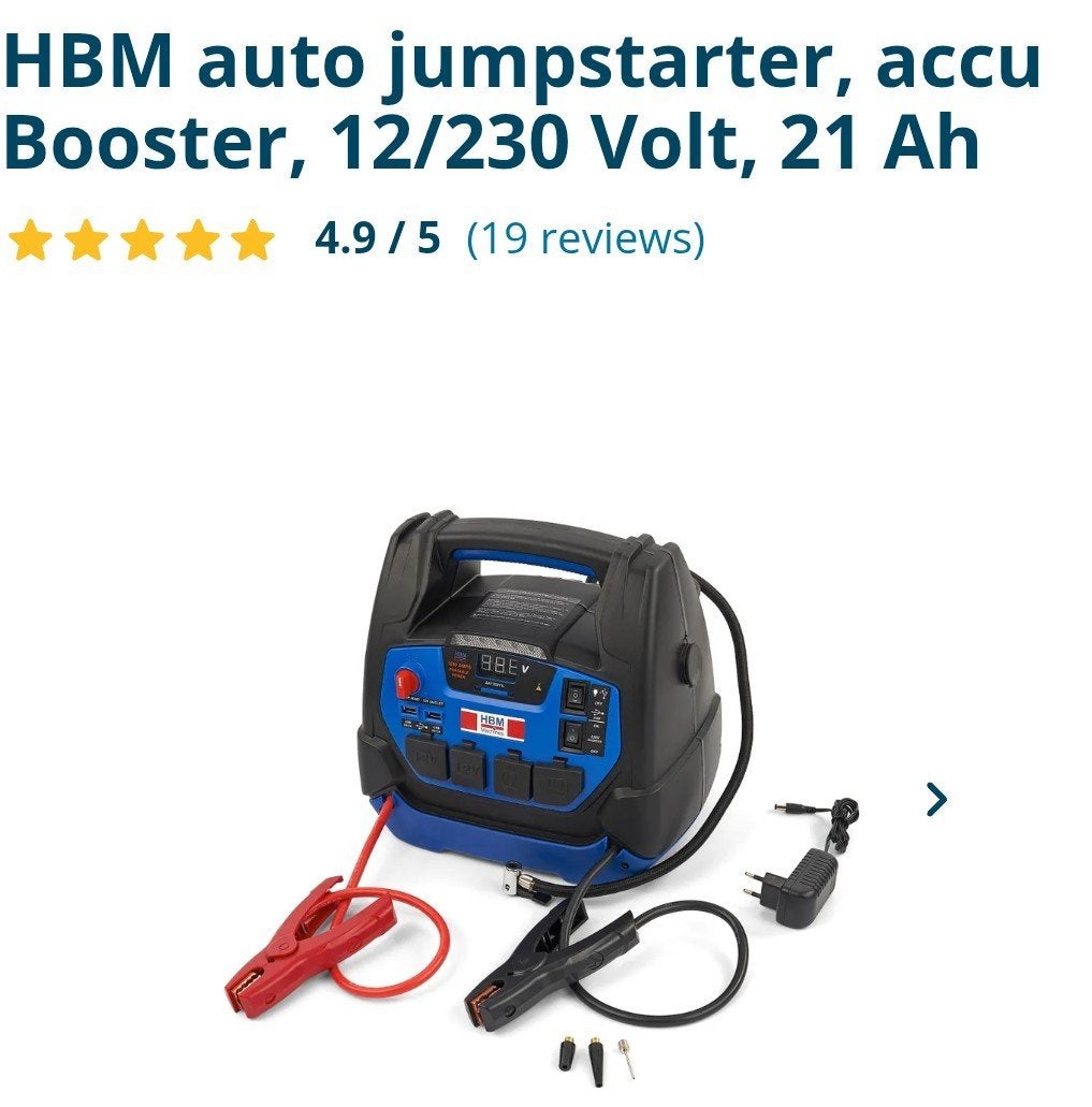 HBM auto jumpstarter booster, Ophalen, Zo goed als nieuw