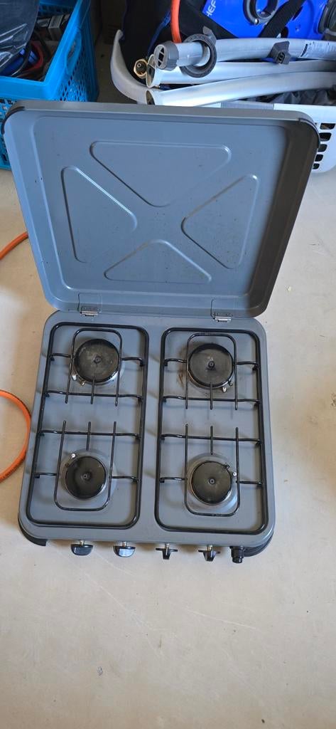Gimeg 4-pits gasfornuis voor camping of buitenkeuken, Ophalen, Gebruikt