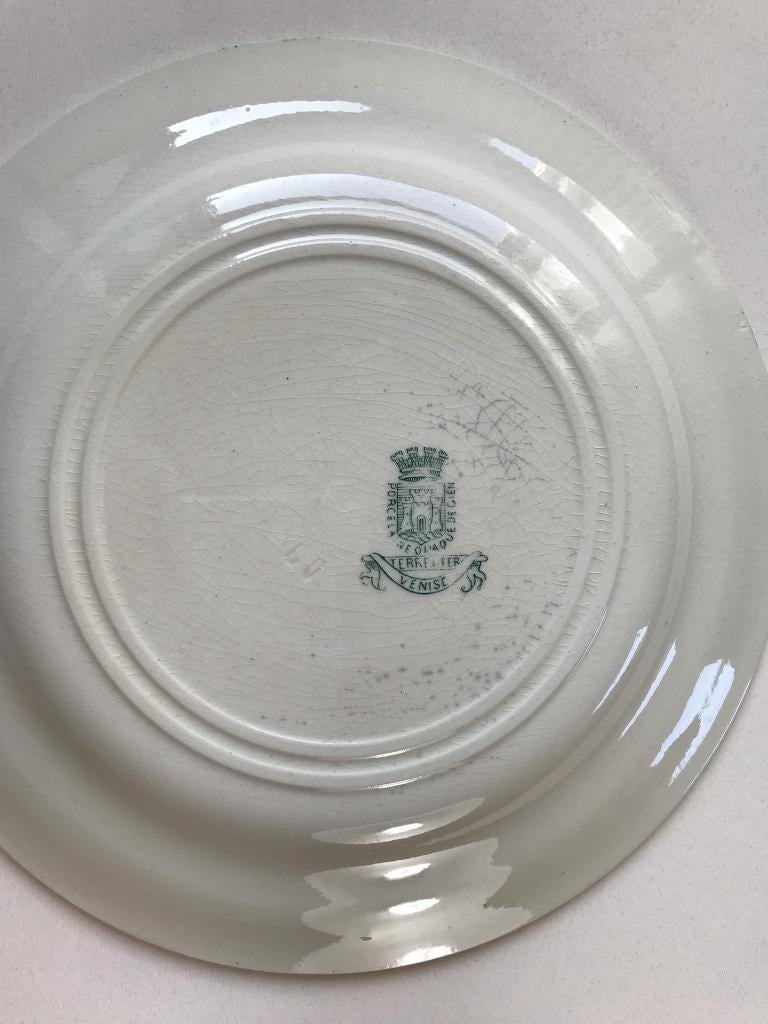 Gien porcelaine opaque Venise diner bordje 1886-1938, Antiek en Kunst, Antiek | Servies los, Ophalen of Verzenden