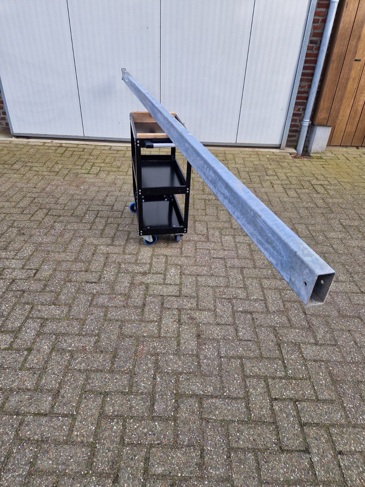 Stalen kokers 100x50 lengte 3700 gegalvaniseerd, Doe-het-zelf en Verbouw, Metalen, Ophalen of Verzenden