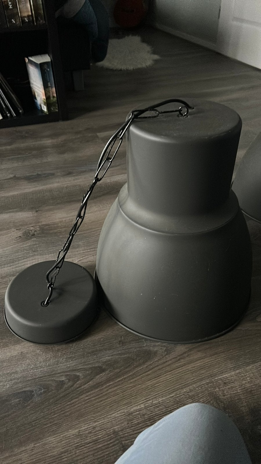 2 ikea grijze hanglampen, Ophalen of Verzenden, Zo goed als nieuw, Minder dan 50 cm