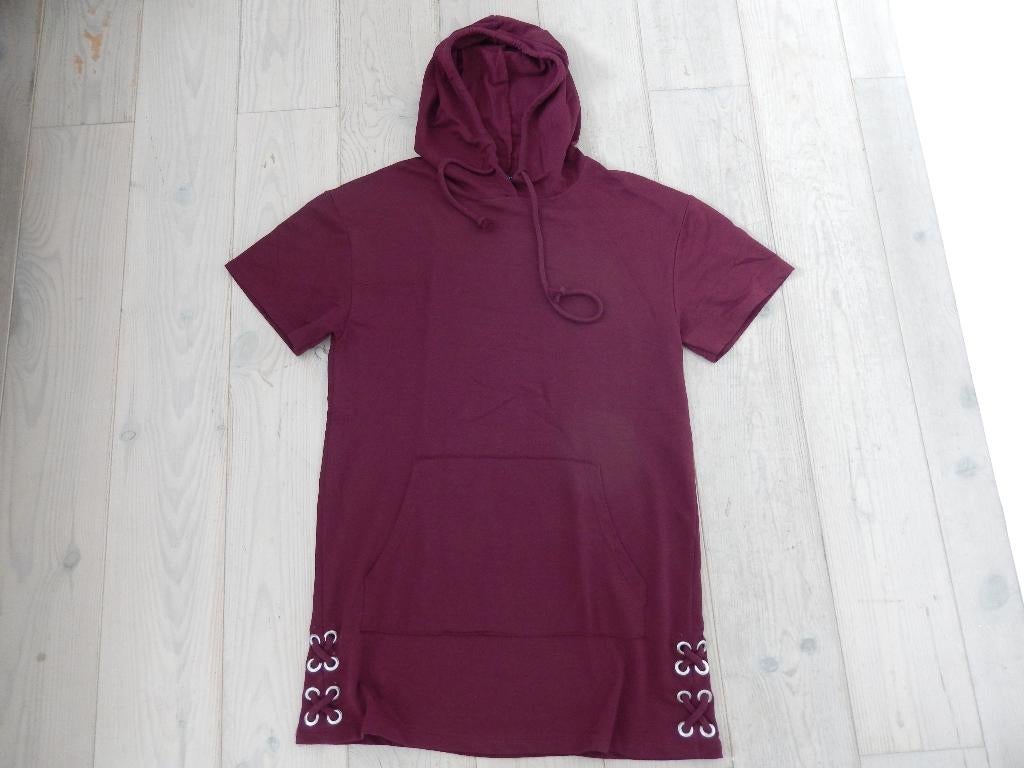 Nieuw bershka wijn bordeaux rode hoodie jurk tuniek maat L, Maat 42/44 (L), Nieuw, Rood, Bershka