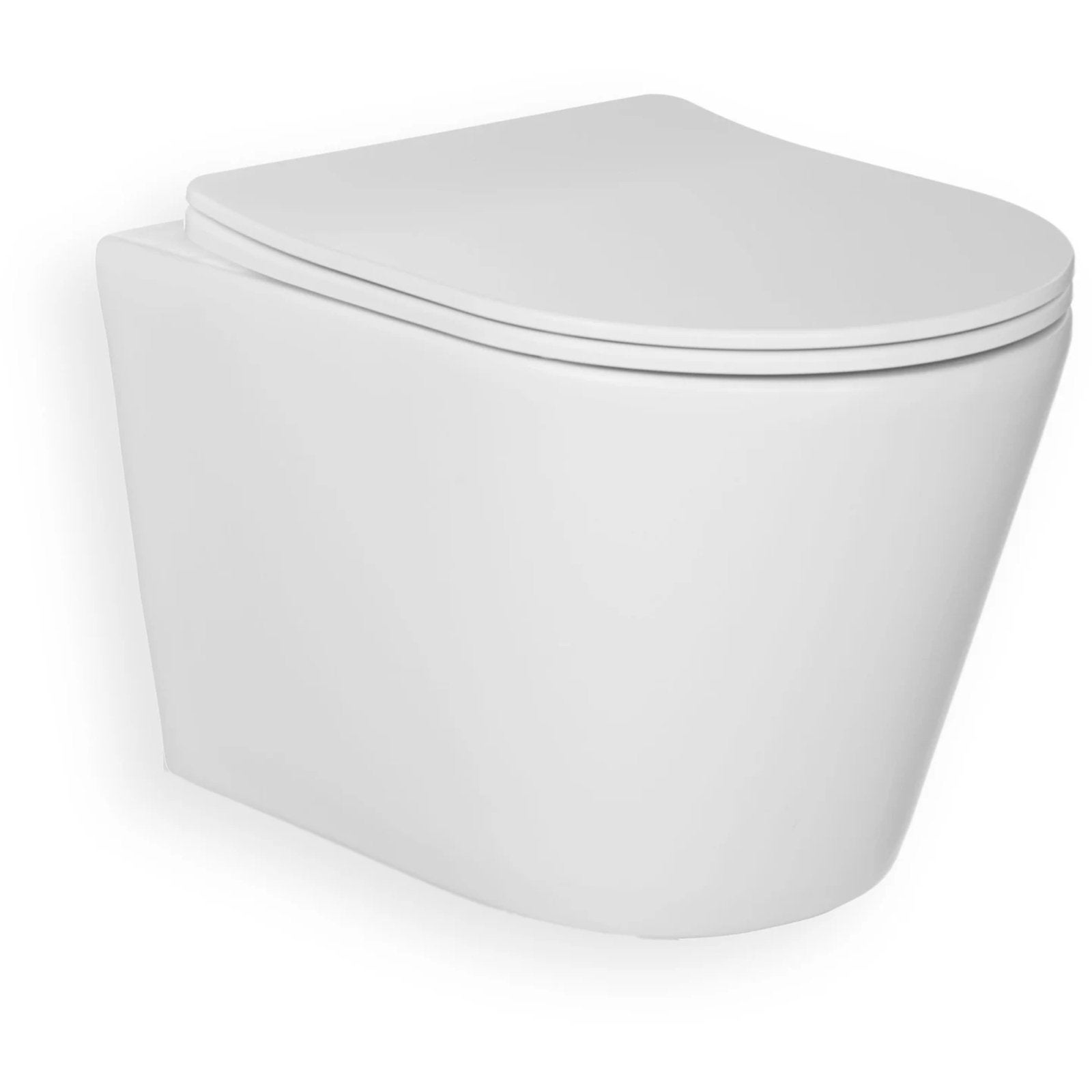 ACTIE✅ TOILET BLUE FOSS WC + SC 53CM SPINFL MAT WIT, Ophalen, Nieuw, Glas, Toilet