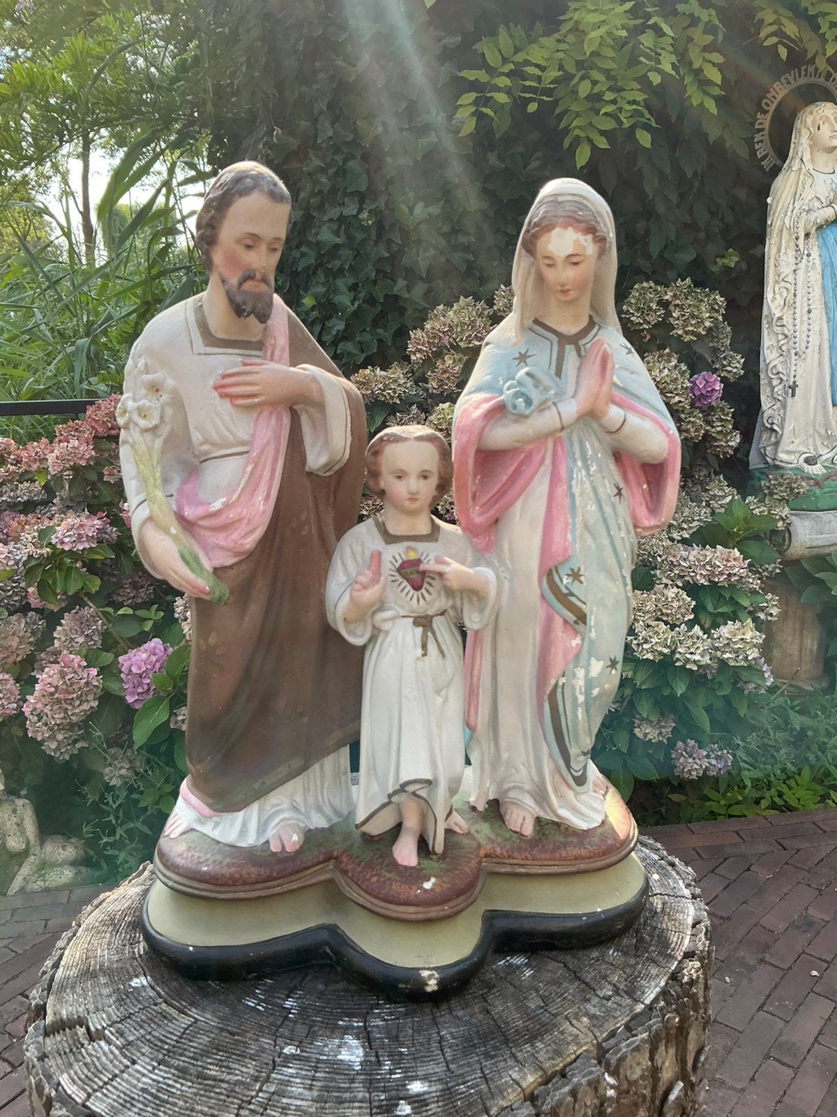 Antiek Heiligenbeeld ❤️ heilige Familie, Antiek en Kunst, Ophalen of Verzenden