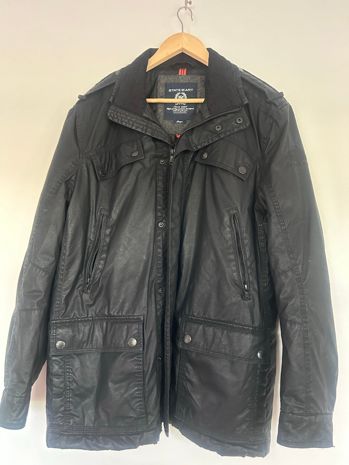 State of Art Gecoate Heren Winterjas - Zo goed als nieuw, Ophalen of Verzenden, Zo goed als nieuw, Overige maten, Zwart