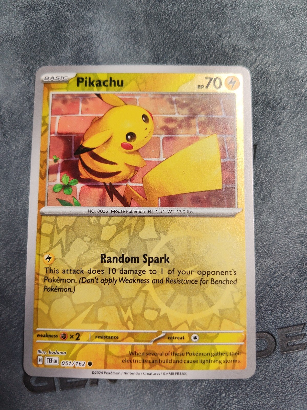 Pikachu Pokémon Kaart - 051/162 - Nieuwstaat, Ophalen of Verzenden, Zo goed als nieuw, Losse kaart