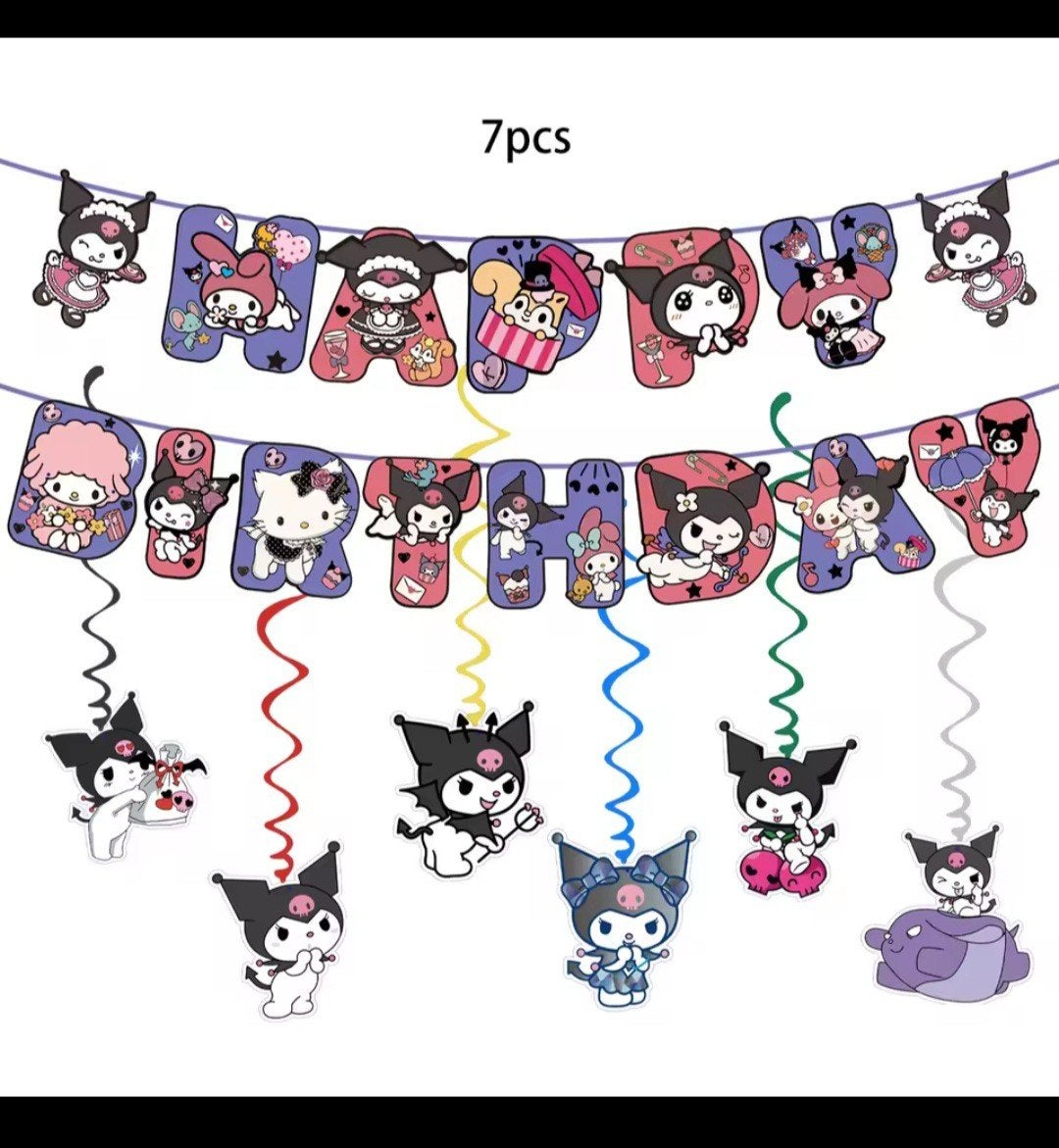 Nieuw Happy Birthday Kuromi & Friends Feestversiering, Ophalen, Nieuw, Versiering, Verjaardag