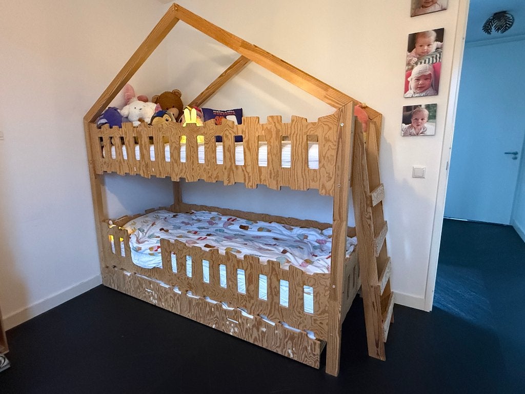 Petit Puk - Jardin Stapelbed - 3 persoons, Ophalen, 90 cm, Tweepersoons, Zo goed als nieuw