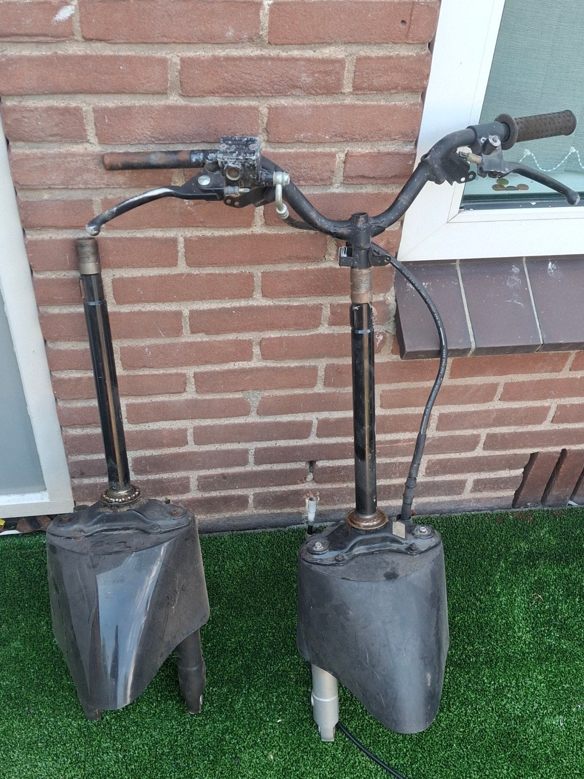 Piaggio Zip voorvorken, Fietsen en Brommers, Fietsonderdelen, Ophalen of Verzenden, Gebruikt, Stuur, Staal