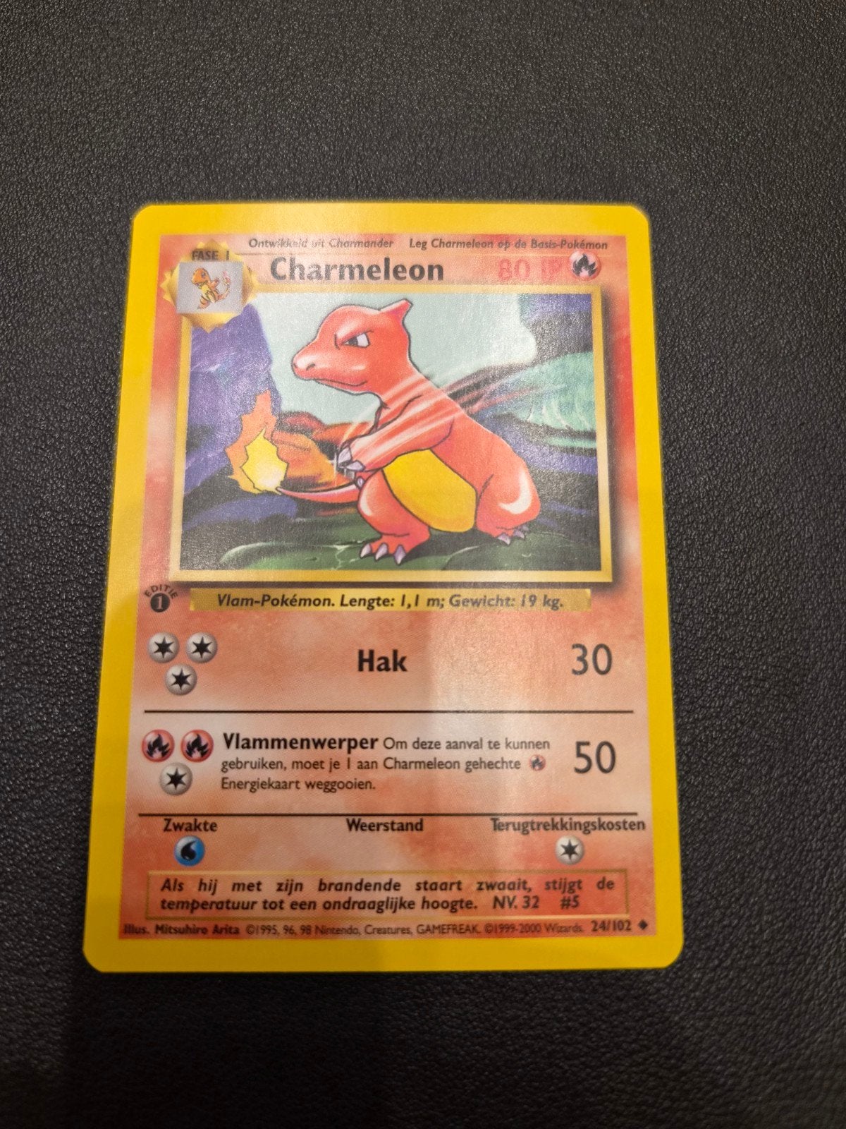Charmeleon 24/102 Base Set Nederlands Mint Pokémon Kaart, Ophalen of Verzenden, Nieuw, Losse kaart