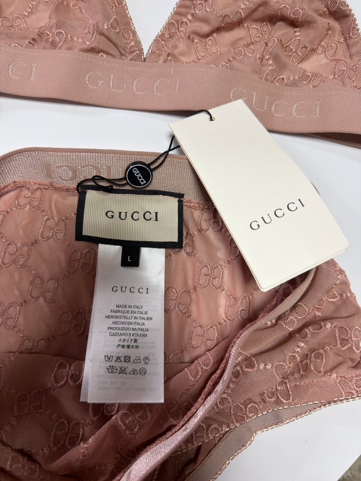 Gucci Lingerie Set - Sexy Zomerkleur - Valt als M, Ophalen of Verzenden, Overige kleuren, Setje