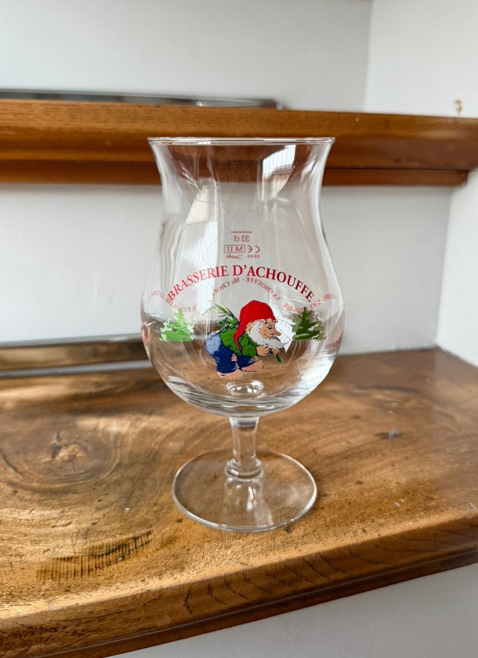La chouffe bierglas 0,33L, Ophalen of Verzenden, Zo goed als nieuw, Glas of Glazen, Overige merken