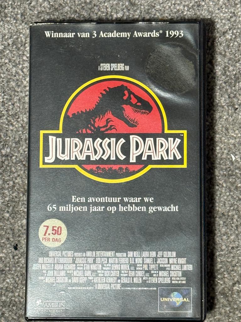 VHS - Jurassic Park, Cd's en Dvd's, VHS | Film, Gebruikt, Actie en Avontuur, Alle leeftijden, Ophalen of Verzenden