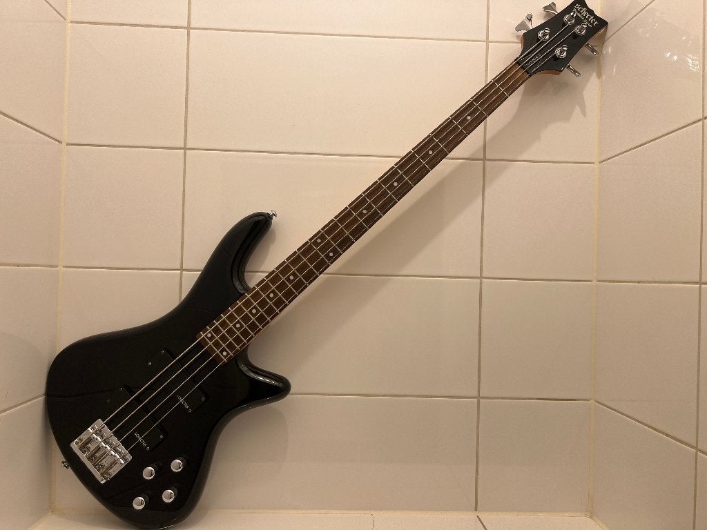 Schecter Diamond Series Stiletto Deluxe Basgitaar Zwart, Ophalen, Zo goed als nieuw, Elektrisch