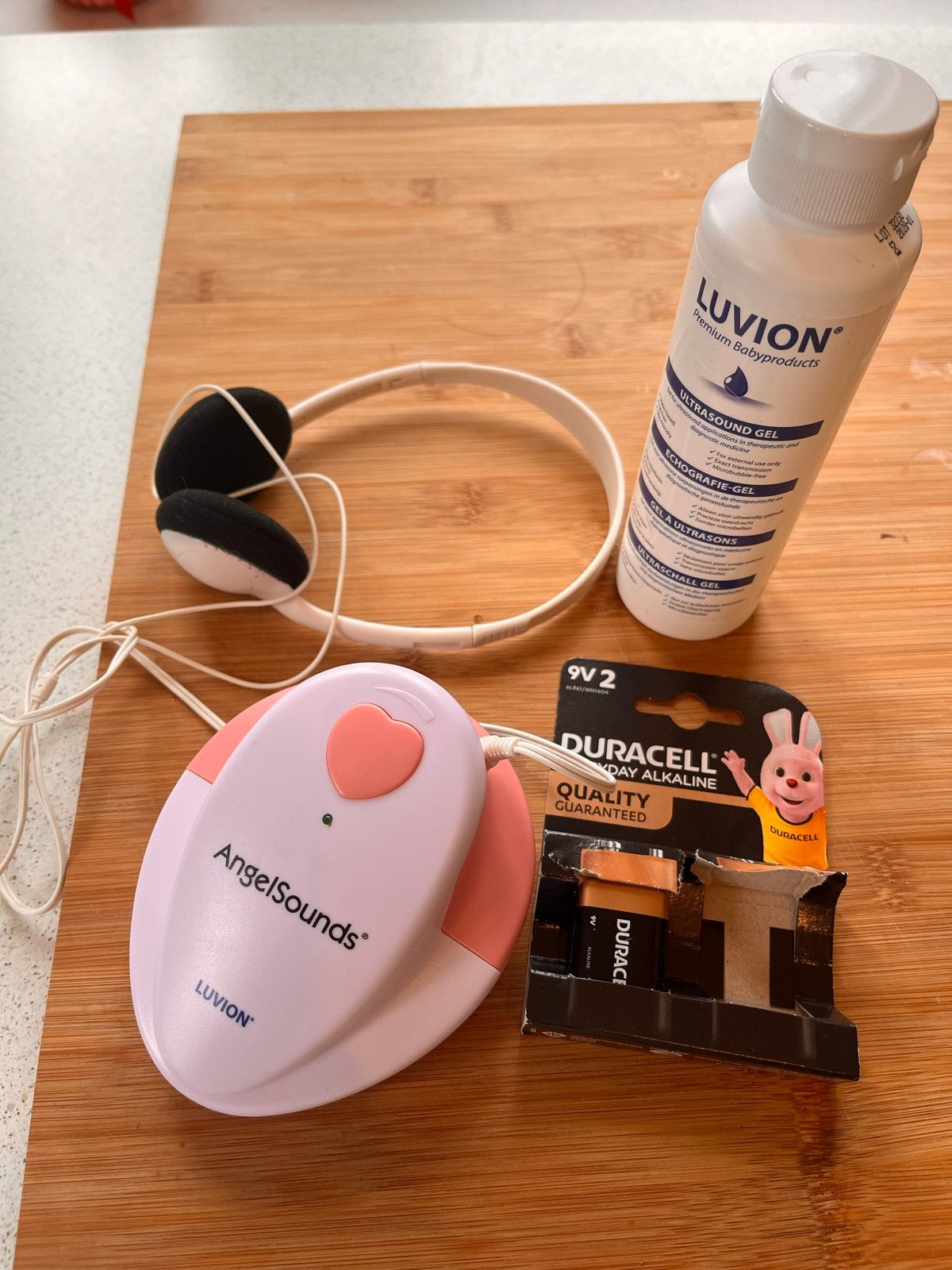 Luvion AngelSounds foetale doppler met gel en batterij, Ophalen, Zo goed als nieuw