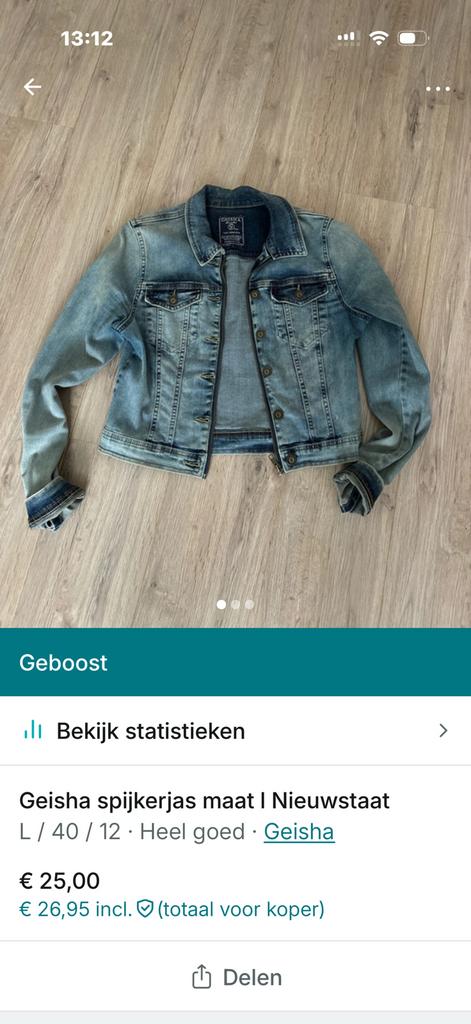 Geisha spijkerjas l, Ophalen of Verzenden, Zo goed als nieuw, Blauw