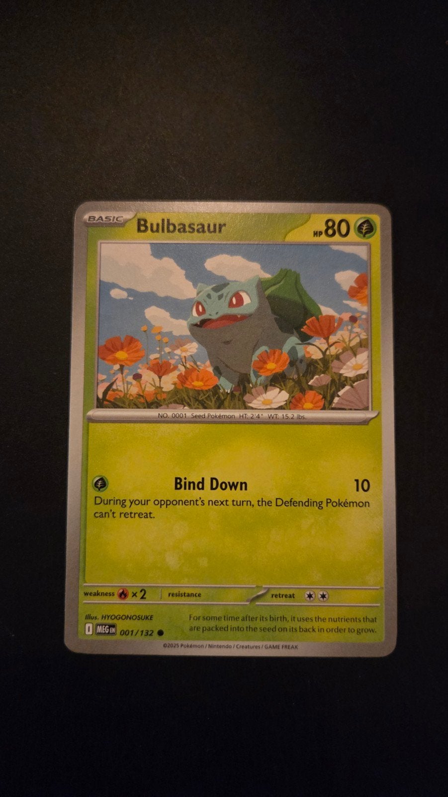 Bulbasaur 001/132 Pokémon Kaart - Mega Evolution Set, Ophalen of Verzenden, Zo goed als nieuw, Losse kaart
