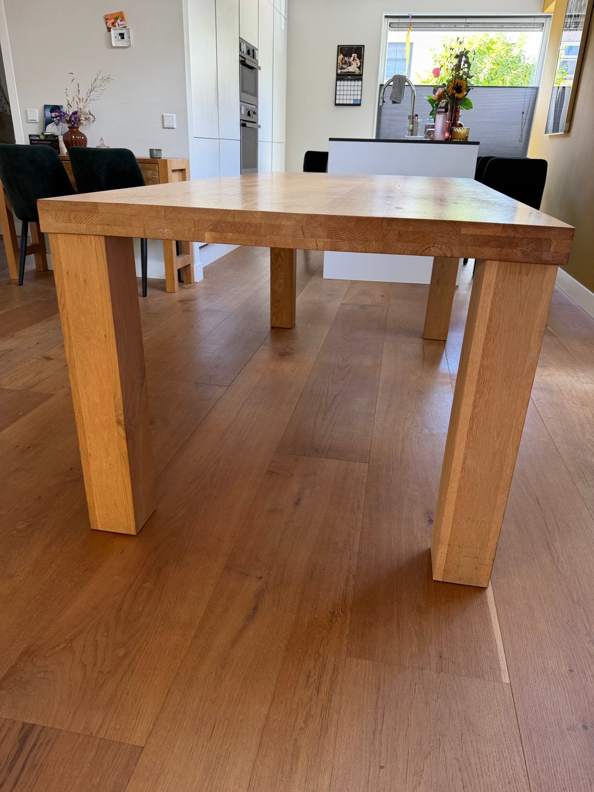 Robuuste eikenhouten eettafel - Zo goed als nieuw, Huis en Inrichting, Tafels | Eettafels, Ophalen, Eikenhout, 50 tot 100 cm, Zo goed als nieuw