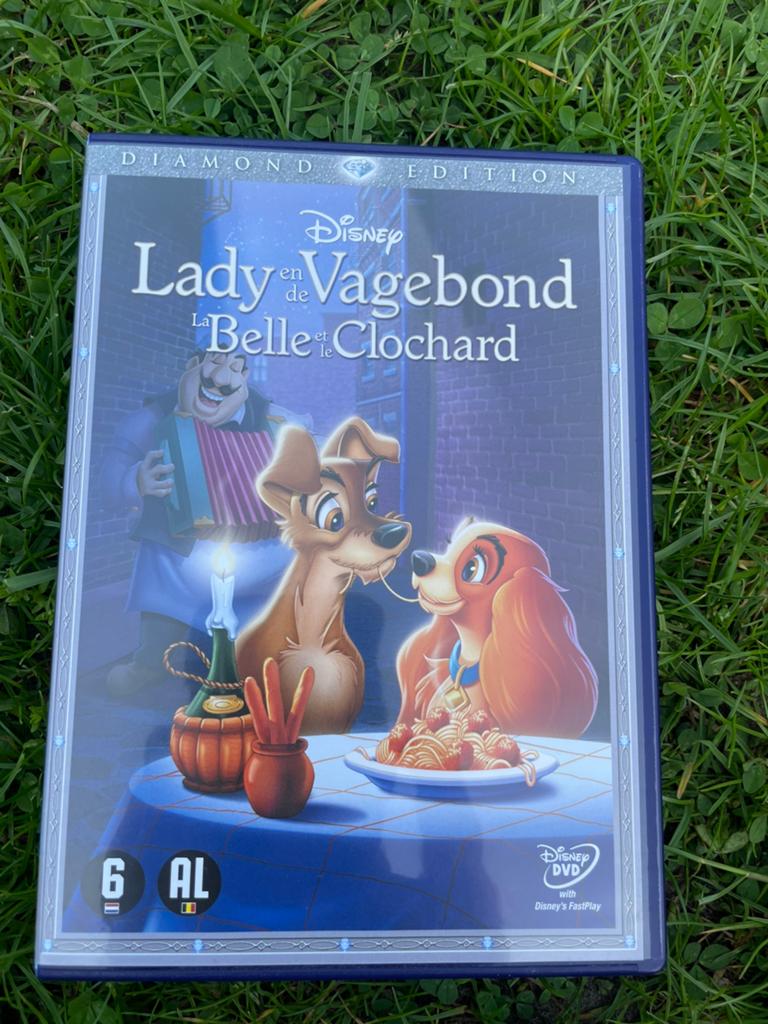 Disney dvd lady en de vagebond, Gebruikt, Tekenfilm, Alle leeftijden, Overige soorten