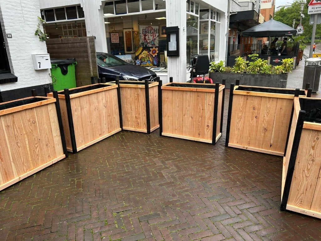 Douglas houten maatwerk bloembakken, planten sierbakken, Ophalen, Vierkant, Nieuw, Binnen