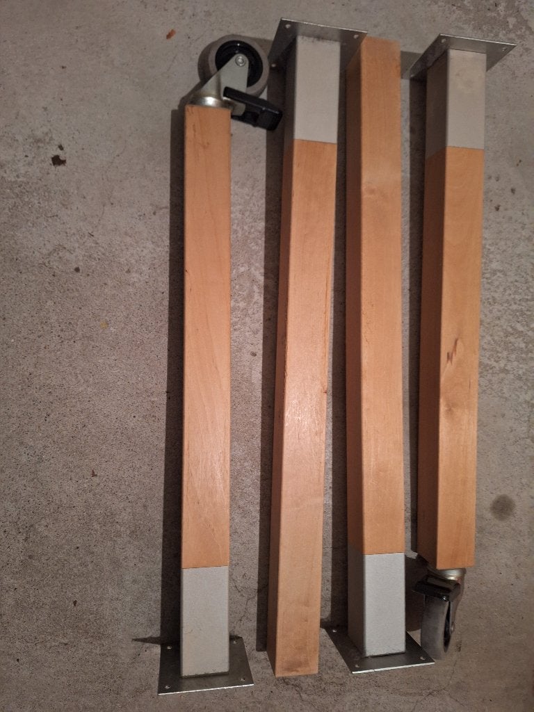 2 x een set van 4 tafelpoten, Huis en Inrichting, Minder dan 50 cm, 50 tot 100 cm, Zo goed als nieuw, Vijf personen of meer