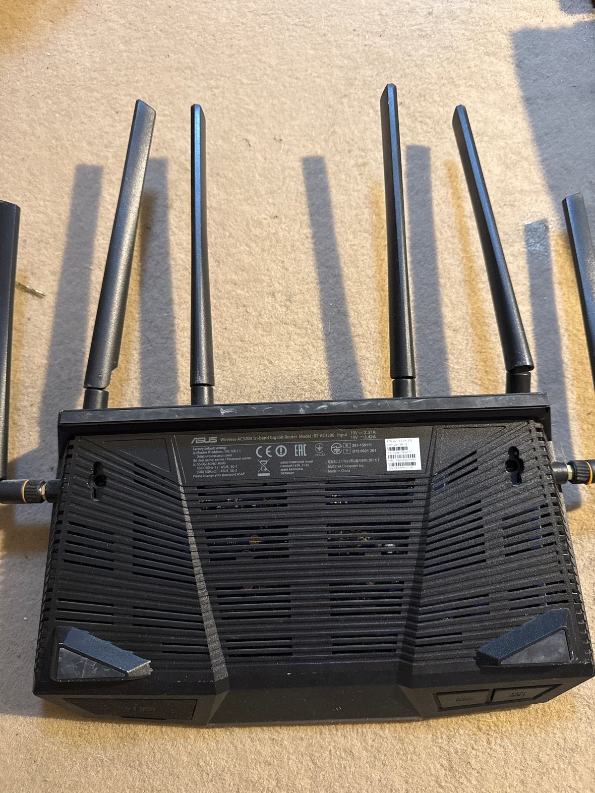 ASUS RT-AC3200 Tri-Band Gigabit Router, Ophalen of Verzenden, Gebruikt, Router