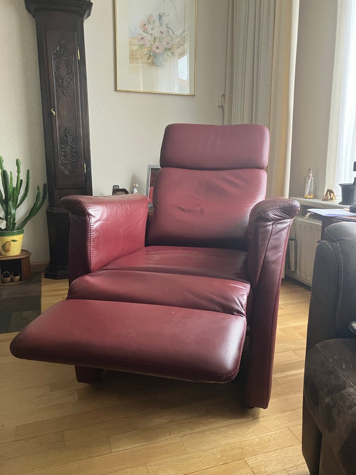Mooie elektrische relaxstoel - Goede staat, Ophalen, Gebruikt, Leer, 75 tot 100 cm