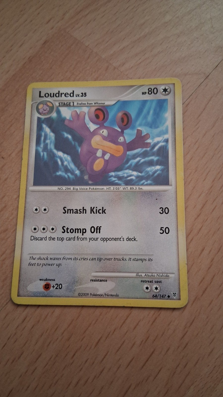 Loudred LV.35 Pokémon Kaart 64/147, Ophalen of Verzenden, Gebruikt, Losse kaart