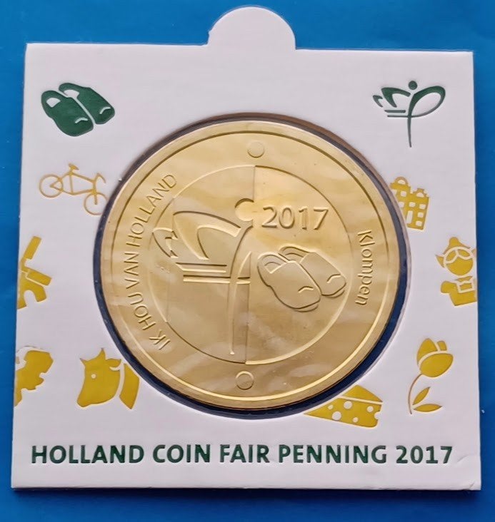 Holland Coin Fair Penning KLOMPEN 2017 in munthouder, Verzenden, Overige materialen, Nederland