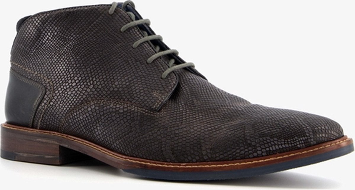 Stijlvolle herenboots met slangenprint maat 42, Ophalen, Bruin, Boots, Zo goed als nieuw