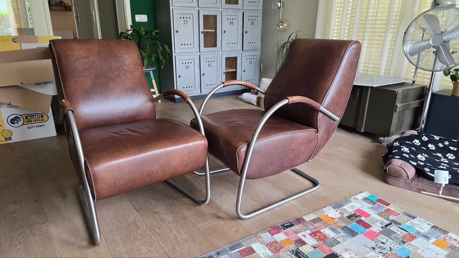 2x Leren Fauteuil - Jess design, Ophalen, Gebruikt, Design, 75 tot 100 cm