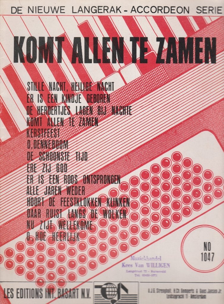 KOMT ALLEN TE ZAMEN - ACCORDEON, Muziek en Instrumenten, Gebruikt, Ophalen of Verzenden, Artiest of Componist, Populair