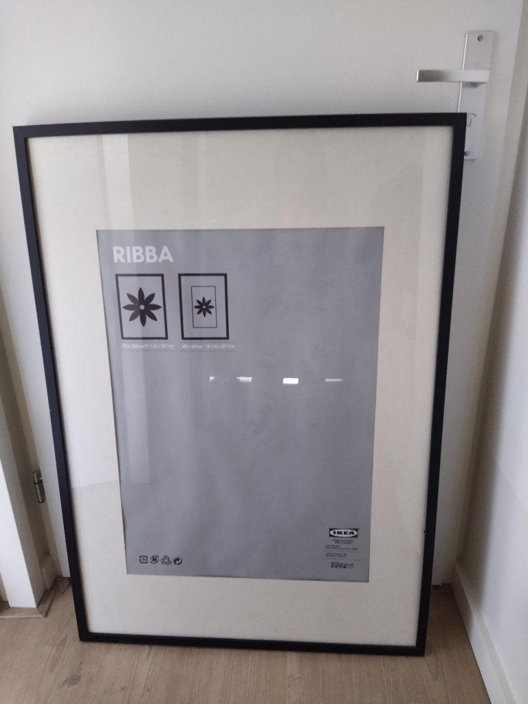 2x IKEA RIBBA fotolijst 70x100 zwart, Huis en Inrichting, Ophalen, Kunststof, Met clips, Zo goed als nieuw