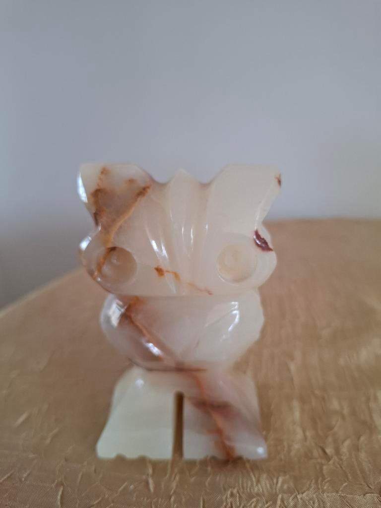 Onyx Uil Beeldje - Handgesneden Decoratie, Ophalen of Verzenden, Zo goed als nieuw, Dier