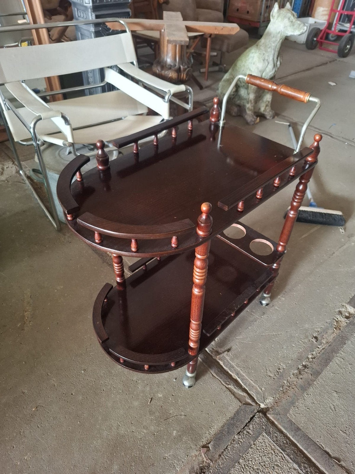 Vintage houten serveerwagen / theewagen, Ophalen