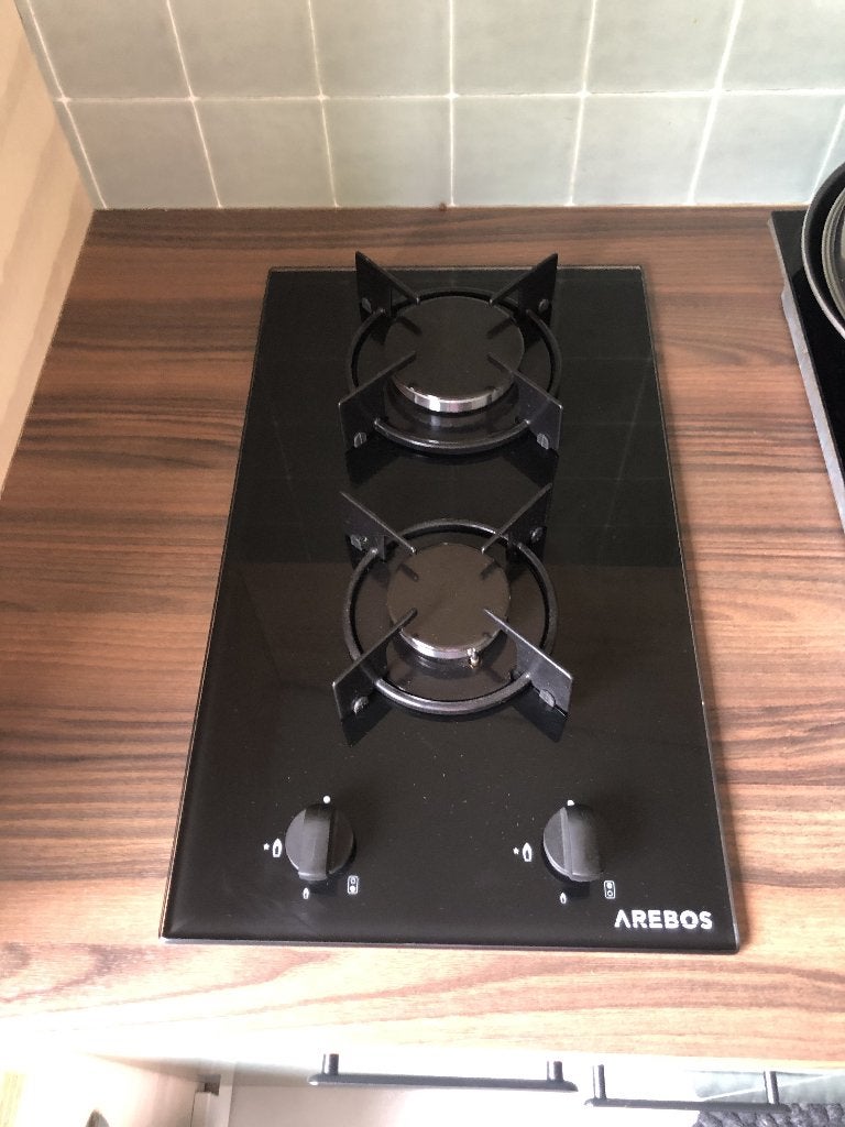 Arebos tweepits gaskookplaat (nieuw staat en ongebruikt), Ophalen, Nieuw, 3 kookzones of minder, Gas