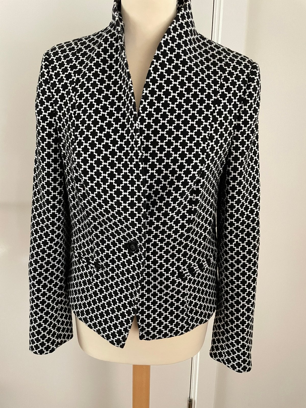 Bthree jasje colber blazer zwart wit maat 38 M, Ophalen of Verzenden, Zo goed als nieuw, Maat 38/40 (M), Zwart