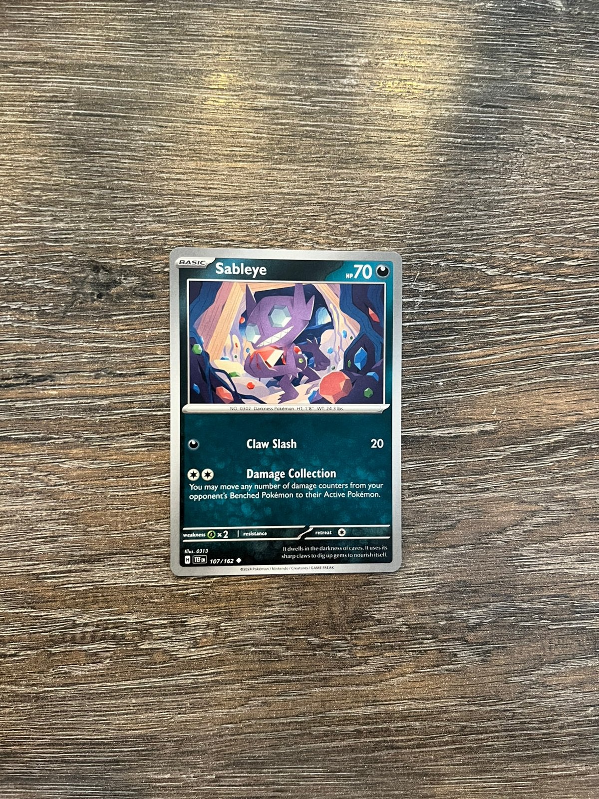 Sableye TEF 107/162, Ophalen of Verzenden, Zo goed als nieuw