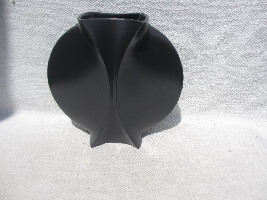 Prachtige vaas Jan van der Vaart [ schol] jaren 80, 24 cm, Zwart, Vaas, Ophalen of Verzenden