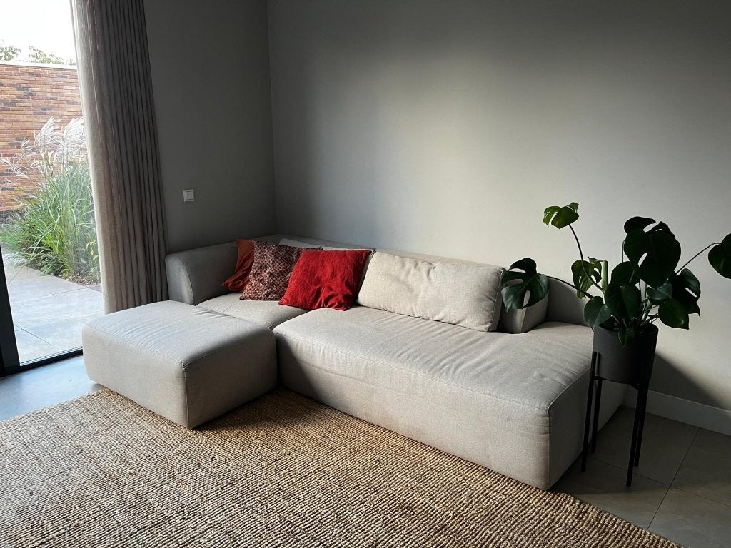 Moderne en ruime elementenbank van 4x6 Sofa (incl. hocker), Huis en Inrichting, Ophalen, 250 tot 300 cm, Gebruikt, 100 tot 125 cm