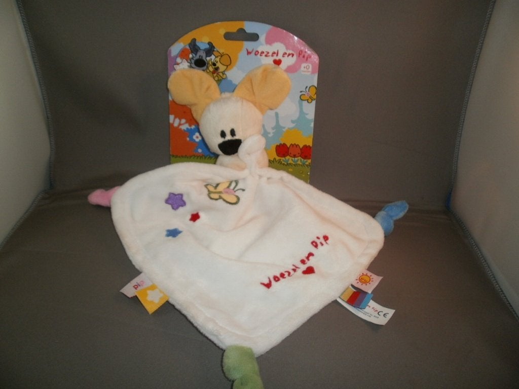 woezel en pip doekje vlinder 3 bloemen op doek geel hondje, Nieuw, Wasbaar, Middelgroot (20 tot 80 cm), Meerkleurig