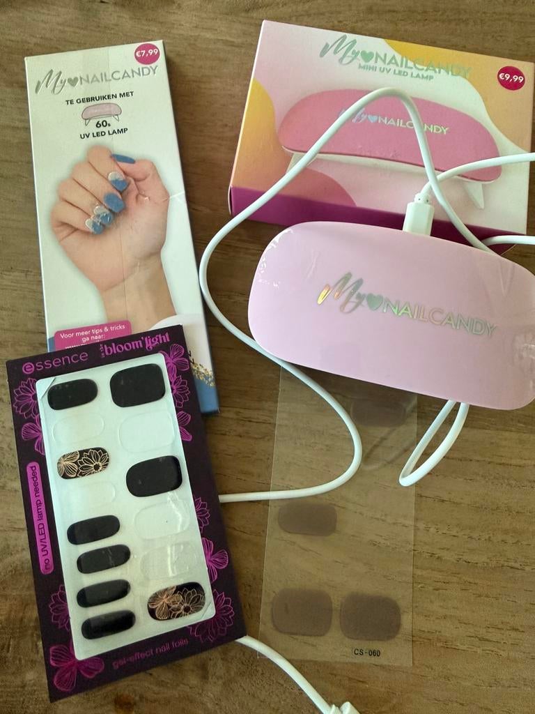 My Nailcandy nagelstickers en UV lamp, Ophalen of Verzenden, Nieuw, Wit, Handen en Nagels